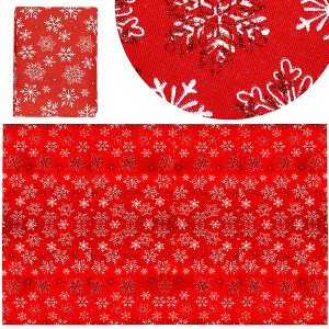 Obrus świąteczny 140 x 220 cm bieżnik na stół ze świątecznym wzorem czerwony