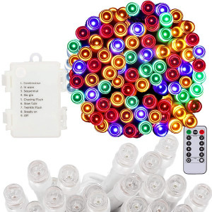 Lampki choinkowe 100 LED na baterię multikolor z pilotem