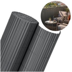 Osłona PVC maskująca 500x100 cm mata na balkon, taras, ogrodzenie, ciemnoszara