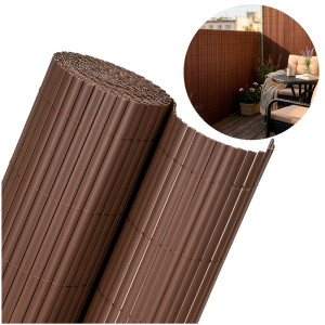 Osłona PVC maskująca 500x140 cm mata na balkon, taras, ogrodzenie, brązowa