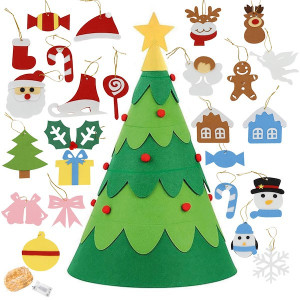 Choinka filcowa dekoracja świąteczna do ubierania dla dzieci