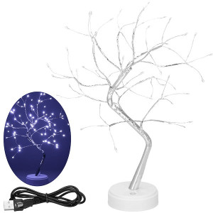Drzewko dekoracyjne LED 90 diod zimny biały, 45 cm lampka świąteczna