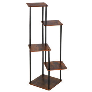 Kwietnik metalowy 5 półek 105,5 cm nowoczesny stojak na kwiaty loft czarno-brązowy
