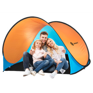Namiot samorozkładający się pop up 200 x 120cm niebiesko pomarańczowy