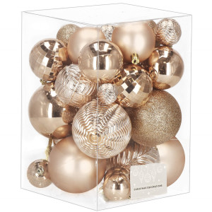 Bombki choinkowe 33 szt. zawieszki na choinkę ozdoby świąteczne rose gold