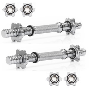 Zestaw 2 szt. gryf krótki 36 cm do hantli z zaciskami 28 mm stal chromowana