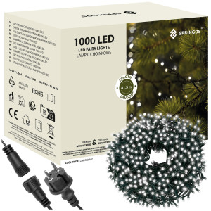 Lampki choinkowe 1000 LED 81,5 m zimny biały zewnętrzne i wewnętrzne