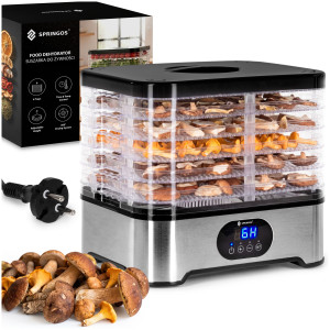 Suszarka spożywcza do żywności 400 W regulacja temperatury, 6 tac do suszenia owoców, warzyw, grzybów i ziół