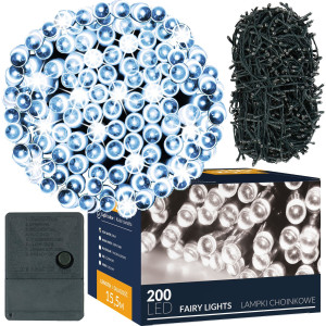 Lampki świąteczne 200 Led biały zimny 15,5 m oświetlenie choinkowe