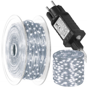 Lampki świąteczne na szpuli 1000 LED druciki choinkowe biały zimny wewnętrzno-zewnętrzne