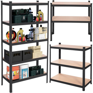 Regał metalowy magazynowy 5 półek 150x75x30cm 625kg do piwnicy, garażu
