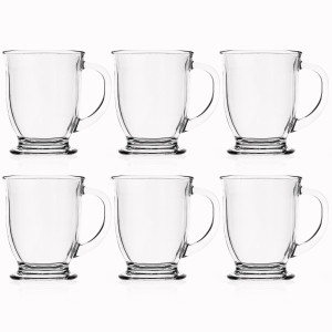 Szklanki do latte 400 ml eleganckie kubki do kawy mrożonej deserów herbaty, z uchem 6 szt.