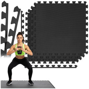 Mata ochronna do ćwiczeń cardio, antypoślizgowa 4 szt. puzzle z pianki EVA 2 cm grafitowe