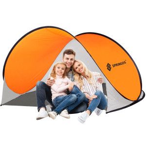 Namiot samorozkładający się pop up 200 x 120cm biało pomarańczowy