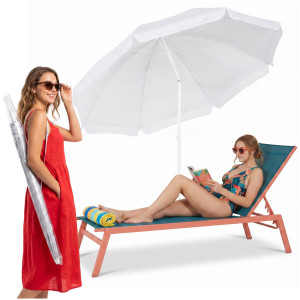 Parasol przeciwsłoneczny UPF50+ plażowy, ogrodowy 160 cm składany, łamany szary
