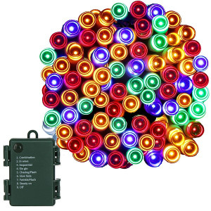 Lampki choinkowe 50 LED na baterie multikolorze z programatorem