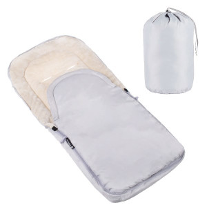 Śpiworek do wózka 4w1, śpiwór do sanek, gondoli z torbą 90 cm szaro-beżowy