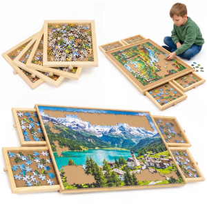 Tablica do układania puzzli do 1000 elem. podkładka, organizer z 4 szufladami