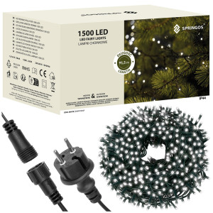 Lampki choinkowe 1500 LED 121,5 m biały zimny zewnętrze wewnętrzne