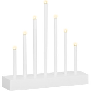Świecznik adwentowy 7 świec LED, biały