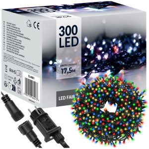 Lampki choinkowe 300 LED 15 m multikolor zewnętrzne oświetlenie świąteczne