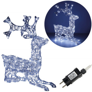Renifer Led ozdoba świetlna 130 LED dekoracja biały zimny