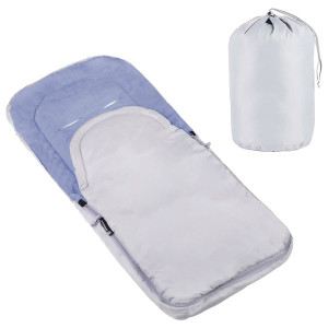 Śpiworek do wózka 4w1, śpiwór do sanek, gondoli z torbą 90 cm szaro-niebieski