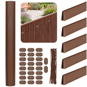 Osłona PVC maskująca 500x160 cm na balkon, taras, ogrodzenie zestaw profile, brązowe