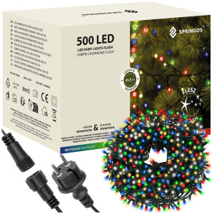 Lampki choinkowe 500 LED 41,5 m multikolor +flash zewnętrzne oświetlenie świąteczne