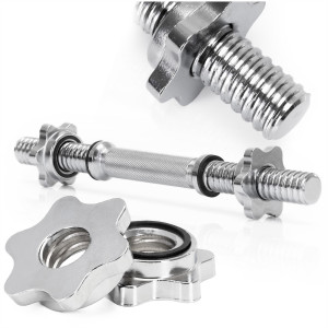 Gryf krótki 36 cm do treningu siłowego, do hantli 28 mm stal chromowana