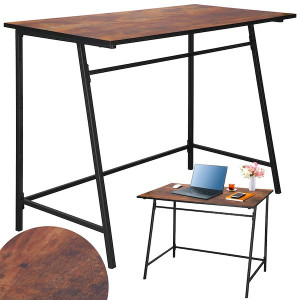 Biurko gabinetowe, stolik do nauki, komputerowy, nowoczesny 100x50x76 cm czarno-brązowy