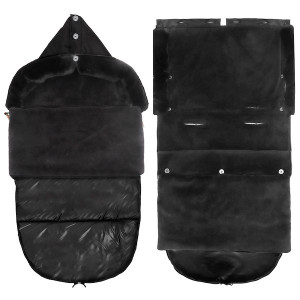 Śpiworek do wózka, śpiwór z futerkiem do sanek, gondoli 80 cm czarny