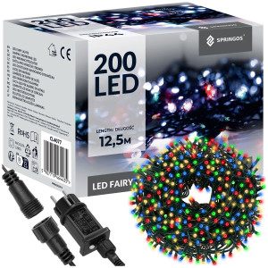 Lampki choinkowe 200 LED 10 m multikolor zewnętrzne oświetlenie świąteczne