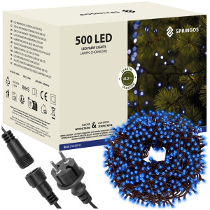 Lampki choinkowe 500 LED 41,5 m niebieskie zewnętrzne oświetlenie świąteczne