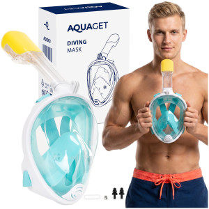 Maska do snorkelingu L/XL pełnotwarzowa do nurkowania z rurką, uchwyt na kamerę, AntiFog