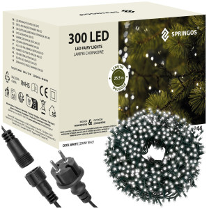 Lampki choinkowe 300 LED 18 m biały zimny zewnętrzne oświetlenie choinkowe