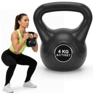 Kettlebelle 4 kg ABS odważnik kulowy do ćwiczeń siłowych hantla do treningu kula czarna