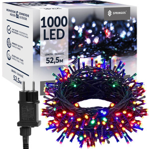 Lampki choinkowe 1000 LED 50 m multikolor zewnętrzne oświetlenie świąteczne