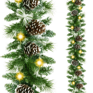 Girlanda choinkowa 280 cm z lampkami 50 LED biały ciepły łańcuch z programatorem