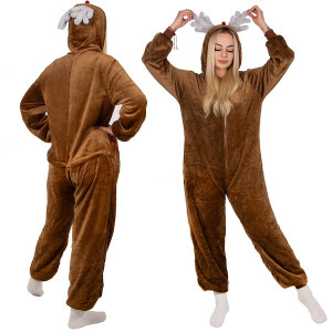 Piżama jednoczęściowa kigurumi damska kombinezon renifer rozmiar M