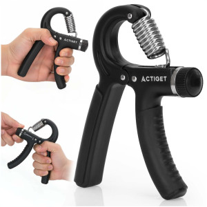Ściskacz do rąk opór 5-60 kg do treningu dłoni i nadgarstków z regulacją, czarny
