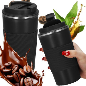 Kubek termiczny do kawy, herbaty 500 ml stal nierdzewna termos czarny
