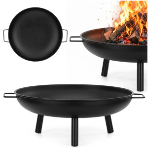 Palenisko ogrodowe z uchwytami 58 cm misa na ognisko, grill, okrągła, czarna