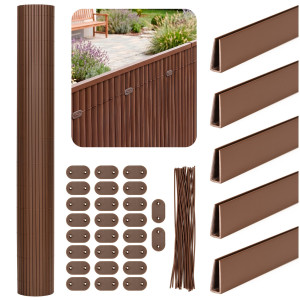 Osłona PVC maskująca 500x140 cm na balkon, taras, ogrodzenie zestaw profile, brązowe