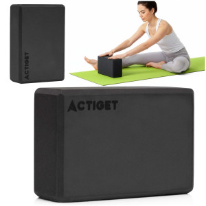 Kostka do jogi 23x15x7,5 cm pianka EVA blok do ćwiczeń klocek do pilates stretching czarny