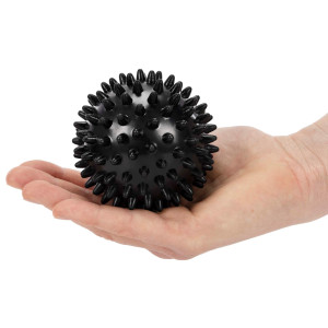 Piłeczka rehabilitacyjna z kolcami 7,5 cm do ćwiczeń masażu jeżyk sensoryczny czarny
