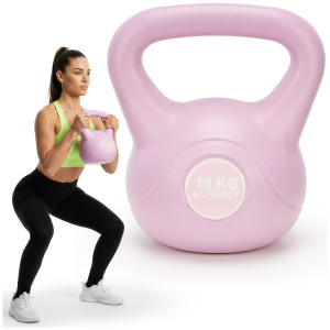 Kettlebell do ćwiczeń 10 kg hantla, odważnik treningowy ABS kula różowa