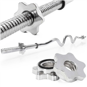 Gryf do sztangi mocno łamany 120 cm stal chromowana 2 zaciski 25 mm