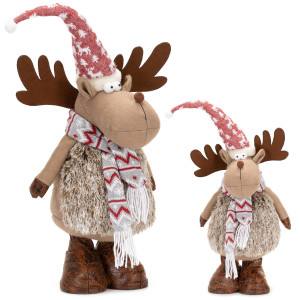 Renifer świąteczny 73 cm ozdoba pod choinkę figurka bożonarodzeniowa dekoracja