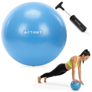 Piłka do pilatesu 22 cm z pompką gimnastyczna do ćwiczeń rehabilitacji dmuchana niebieska